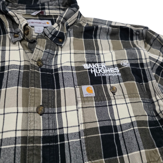 Camisa Carhartt Grande L Cuadros Negro Gris