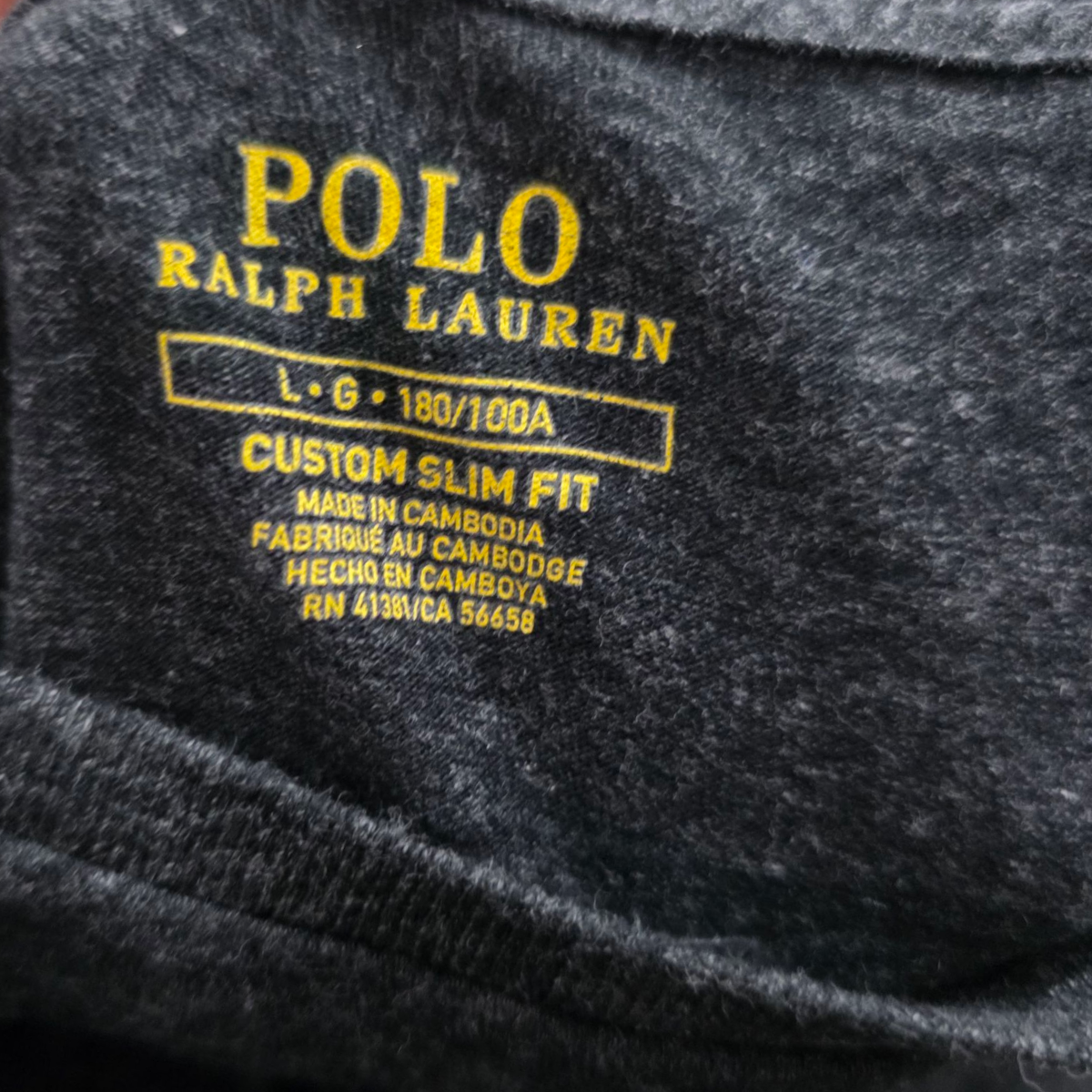 Playera Custom Slim Fit Ralph Lauren Grande L Gris