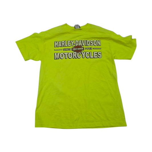 Playera Harley Davidson Grande L Verde Fosforescente