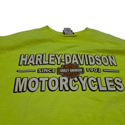 Playera Harley Davidson Grande L Verde Fosforescente