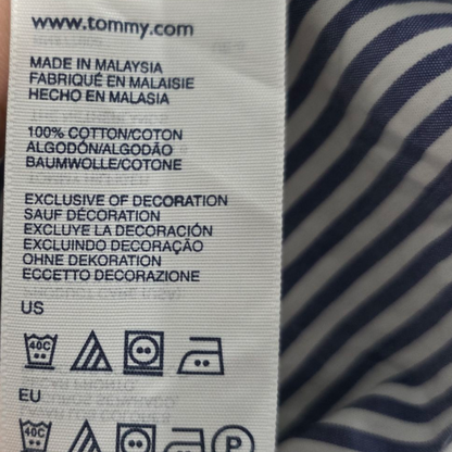 Camisa Tommy Hilfiger Xgrande Xl Lineas Azul