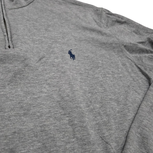 Sueter Ralph Lauren Xgrande Xl Gris Pony Azul