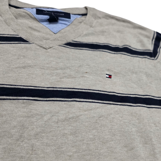 Sueter Tommy Hilfiger Xgrande Xl Cafe Lineas Azules