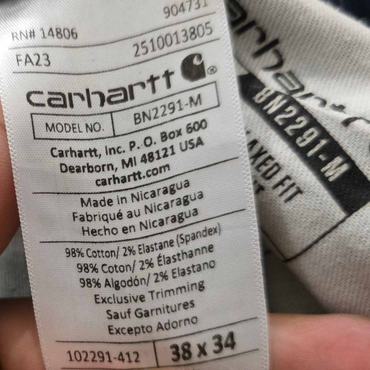 Pantalon Relaxed Fit Carhartt 38x34 Azul