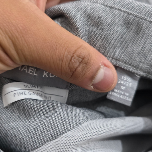 Camisa Michael Kors Mediana M 15 1/2 Slimfit Gris