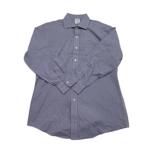 Camisa Brooks Brothers Grande L 16-33 Regent Morado Y Azul