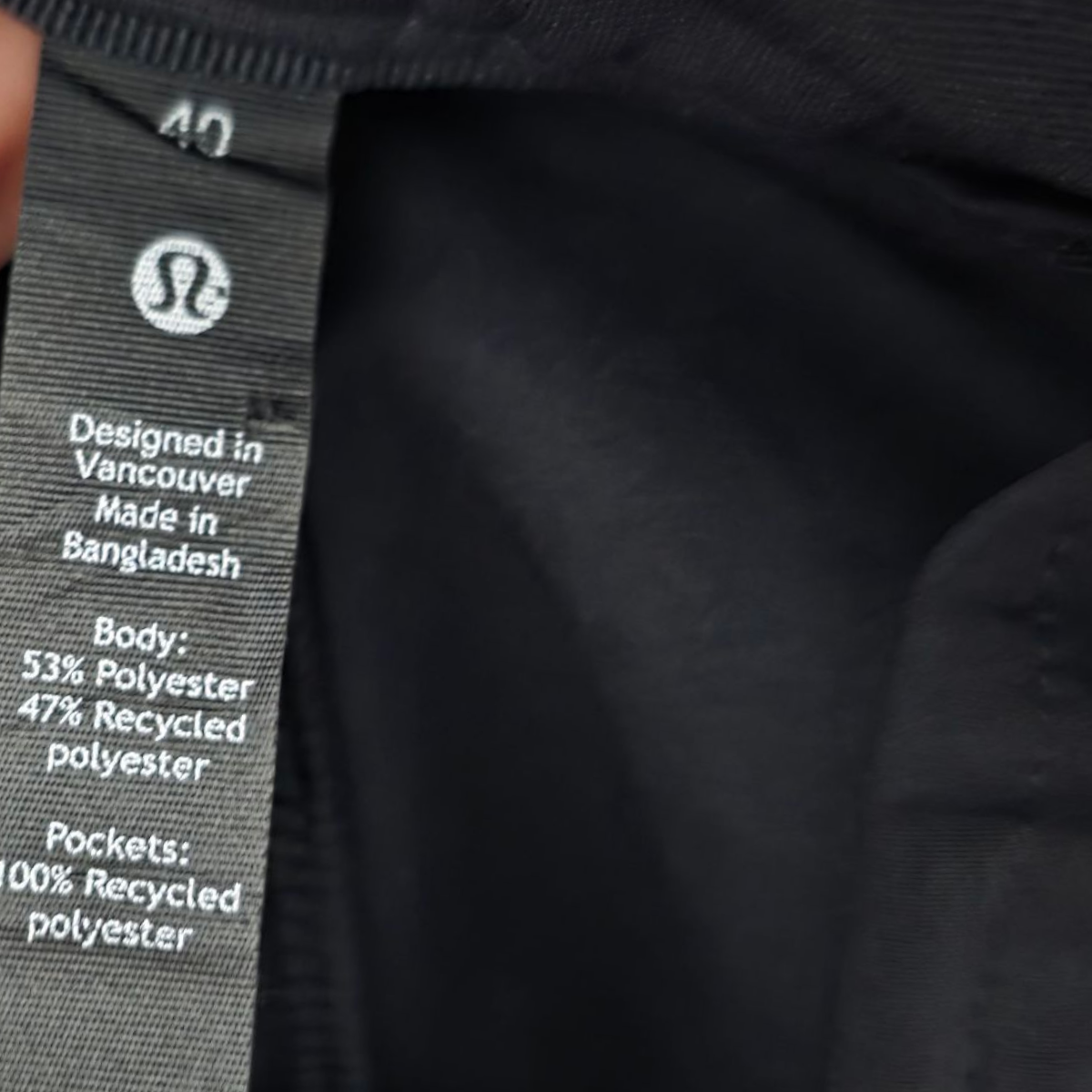 Pantalon Lululemon 40 Negro Slimfit