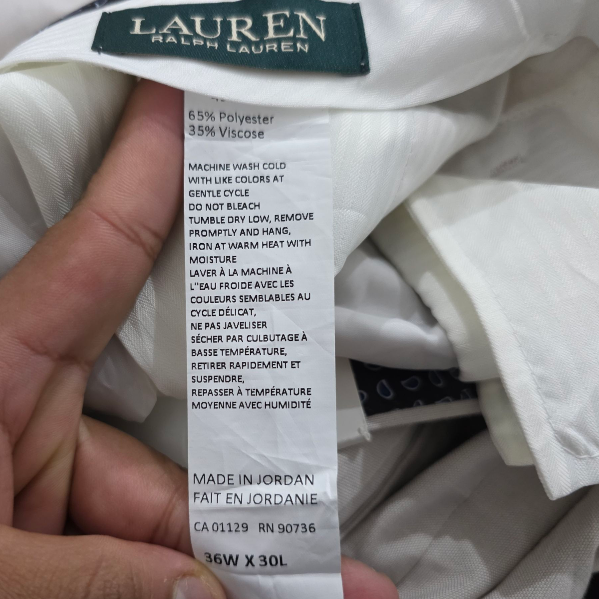 Pantalon Vestir Ralph Lauren 36x30 Recto Beige
