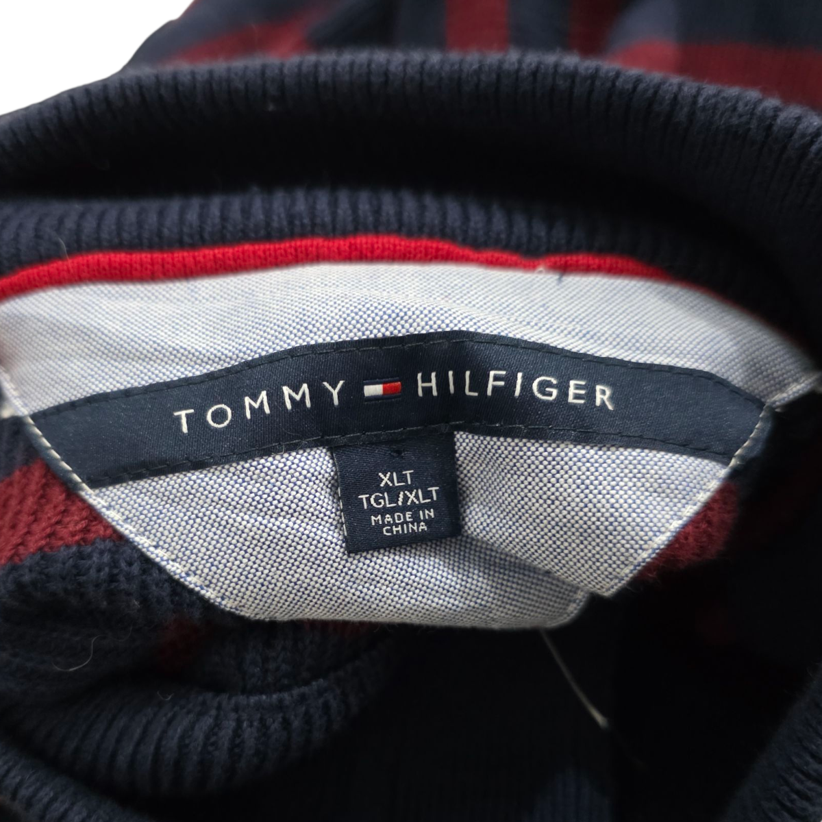 Sueter Tommy Hilfiger Xgrande Xl Tall Azul Y Vino