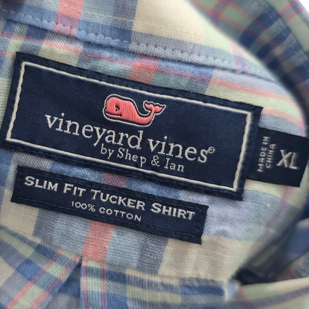 Camisa Vineyard Vines Xgrande Xl Slimfit Azul Claro Cuadro