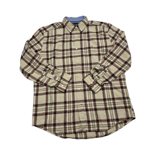 Camisa Tommy Hilfiger Grande L Classic Fit Cuadro Beige