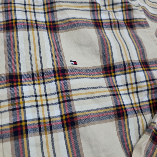 Camisa Tommy Hilfiger Grande L Classic Fit Cuadro Beige