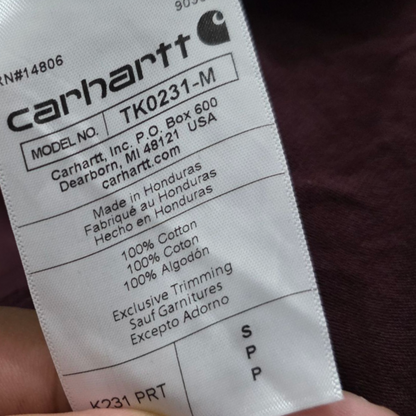 Playera Manga Larga Carhartt Chico S Loose Fit Vino