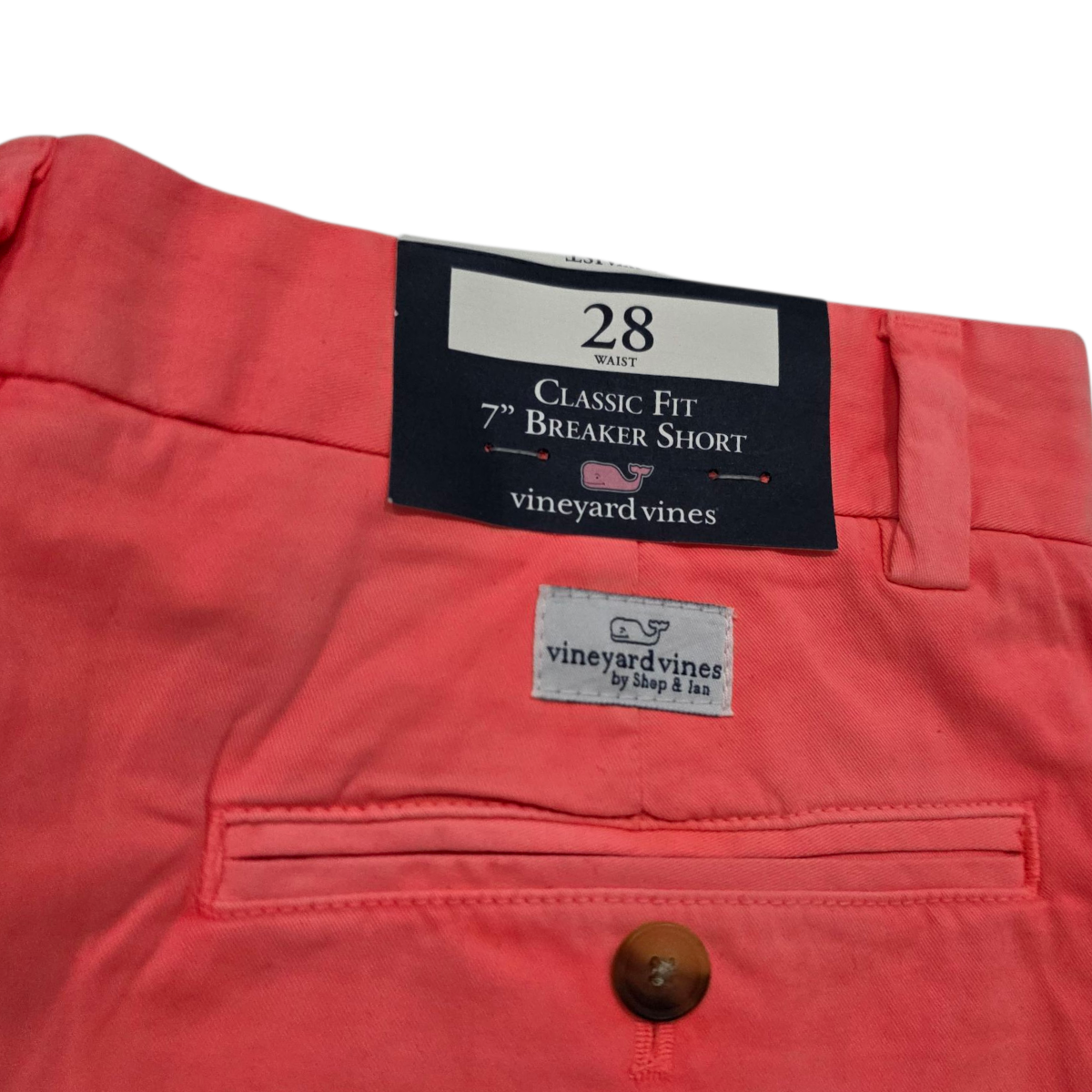 Bermuda Vineyard Vines Talla 28 Coral Fosforescente