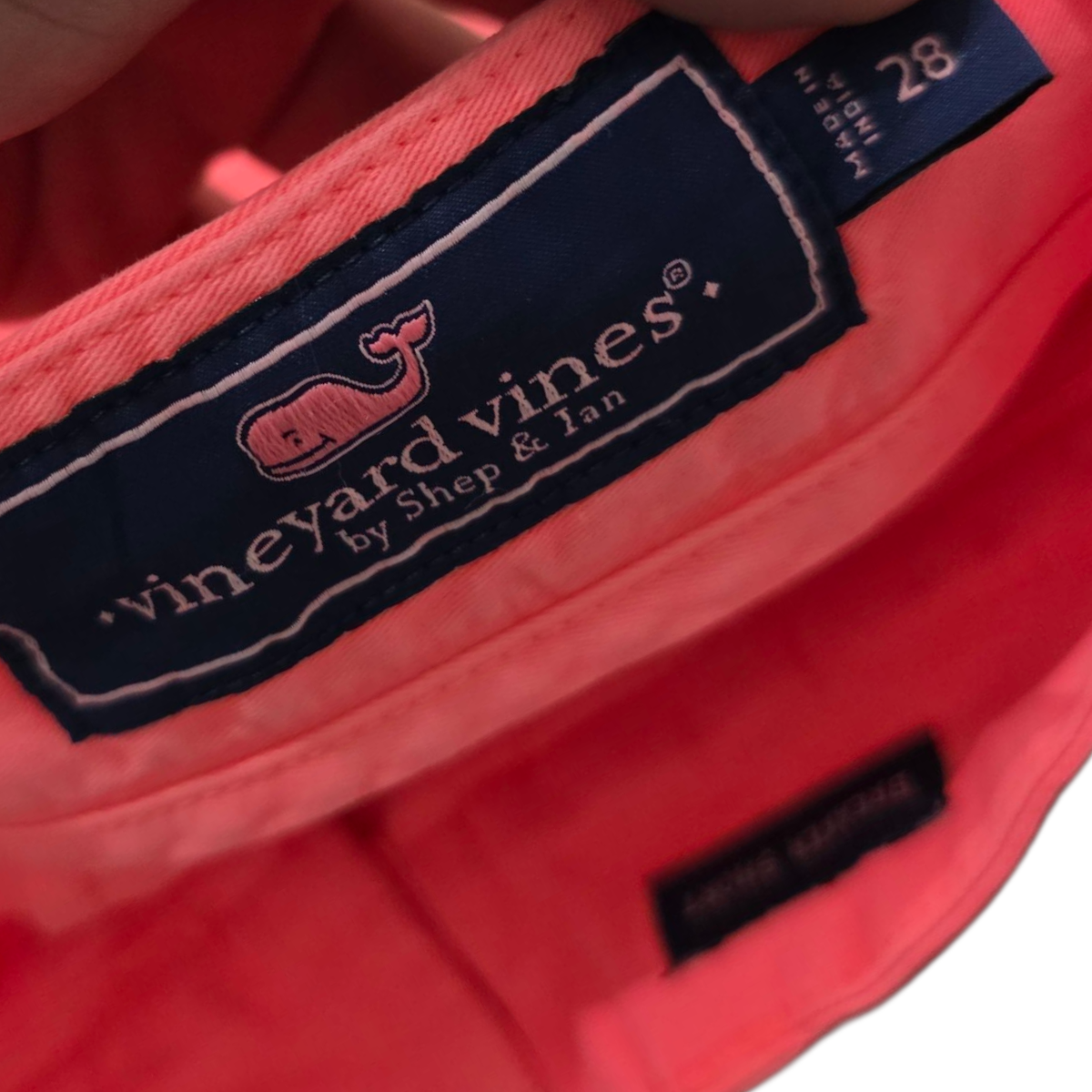 Bermuda Vineyard Vines Talla 28 Coral Fosforescente