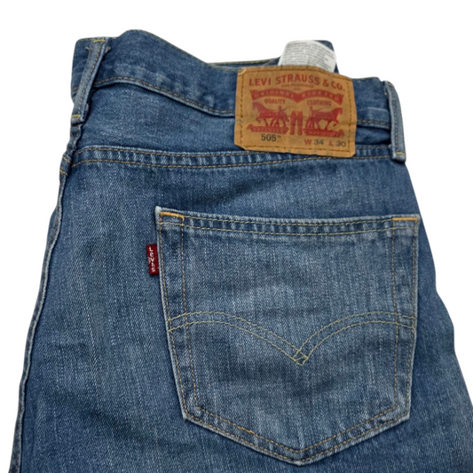 Pantalon Levis 505 34x30 Recto Azul Claro