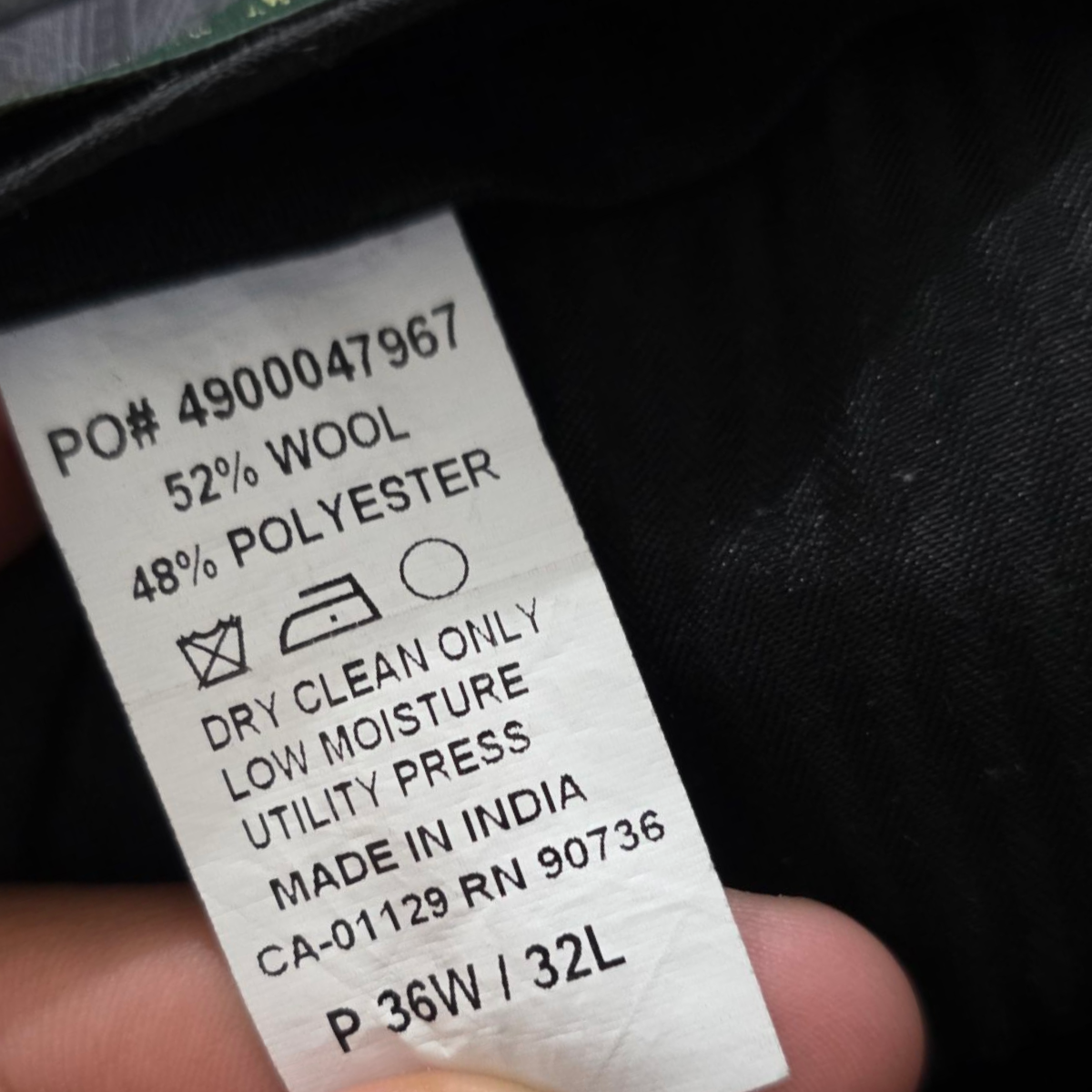Pantalon De Vestir Ralph Lauren 36x32 Recto Negro