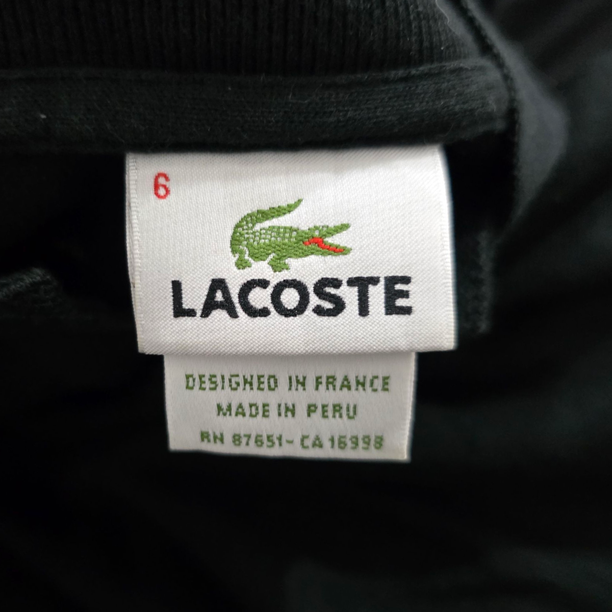 Playera Polo Lacoste Xgrande Fr 6 Negro