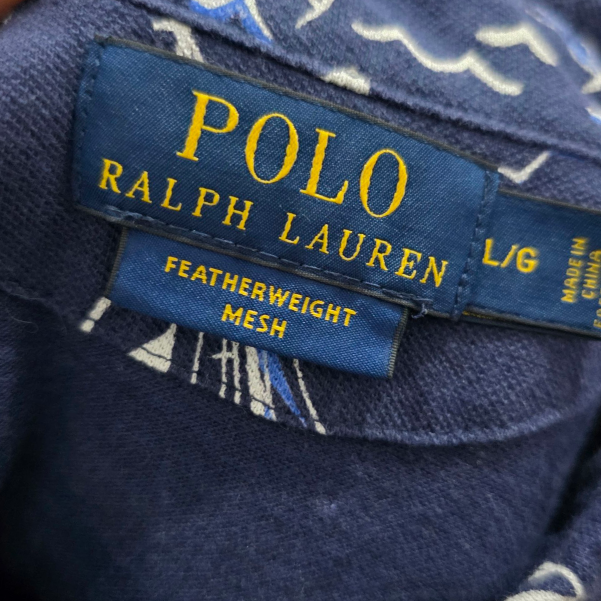 Playera Polo Ralph Lauren Grande L Featherweight Mesh Azul