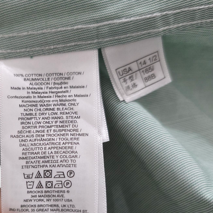 Camisa Brooks Brothers Chico S 14 1/2 2-3 Regent Verde