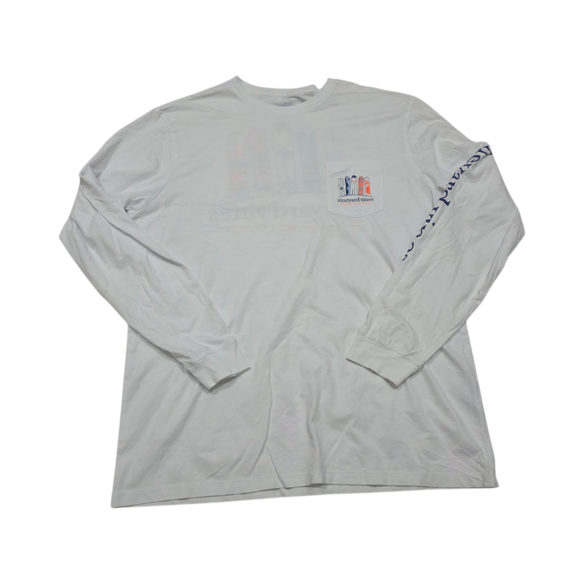 Playera Manga Larga Vineyard Vines Grande L Blanca Board