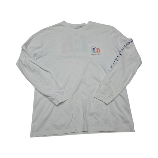 Playera Manga Larga Vineyard Vines Grande L Blanca Board