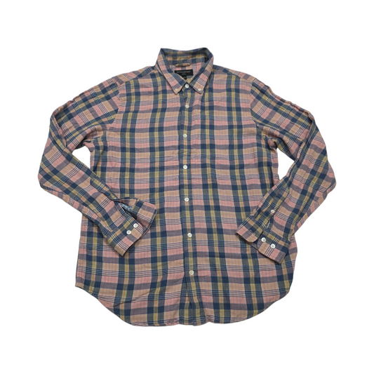 Camisa Banana Republic Grande L Slimfit Cuadro Rosa Y Azul