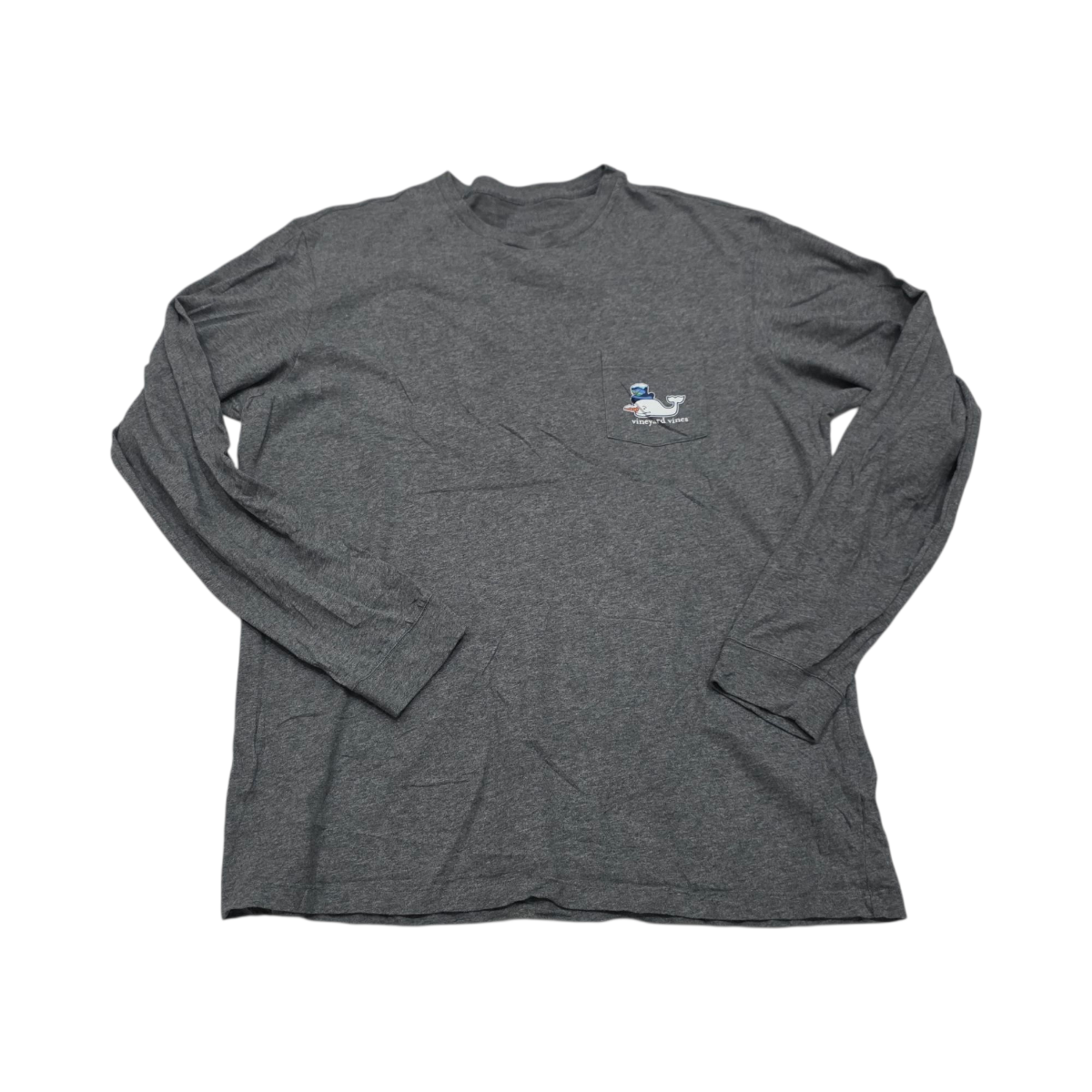 Playera Manga Larga Vineyard Vines Grande Gris Navidad