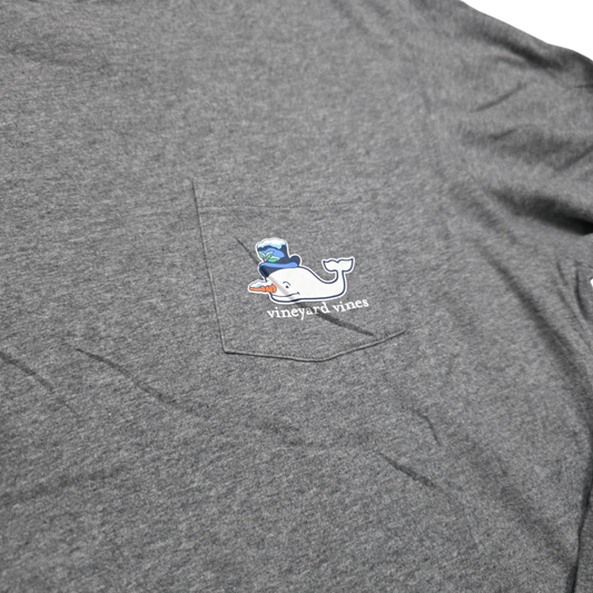 Playera Manga Larga Vineyard Vines Grande Gris Navidad