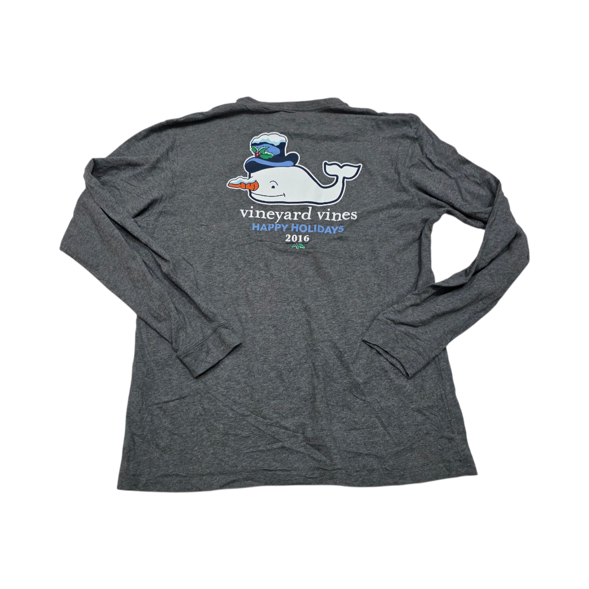 Playera Manga Larga Vineyard Vines Grande Gris Navidad