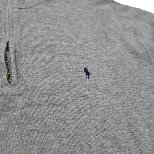 Sueter Ralph Lauren Xgrande Gris Claro Pony Azul