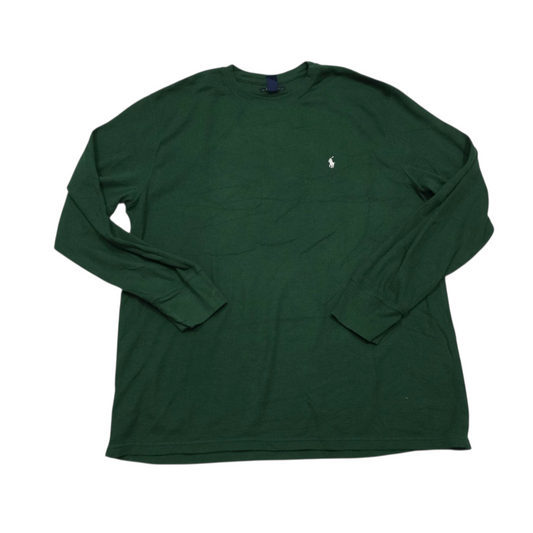 Playera Manga Larga Ralph Lauren 2xl Verde Pony Blanco