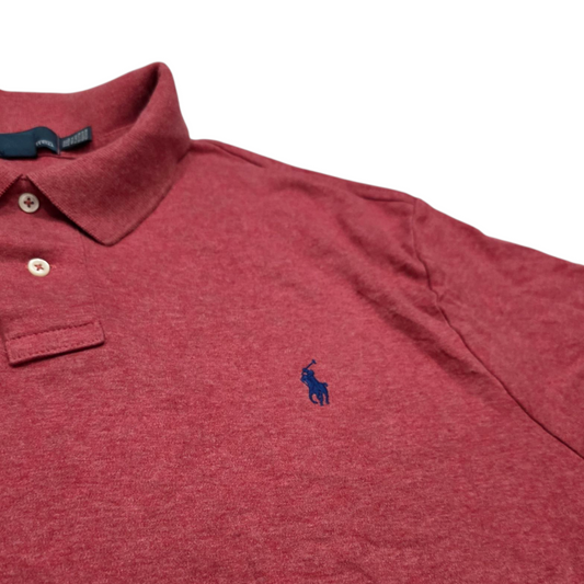 Playera Polo Ralph Lauren 2xl Custom Fit Coral Pony Azul