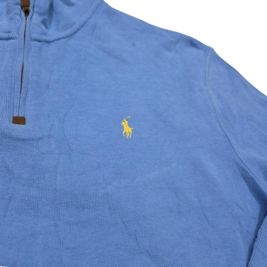 Sueter Ralph Lauren 2xl Azul Claro Pony Amarillo