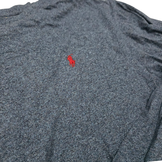 Playera Manga Larga Ralph Lauren Mediana Azul Pony Rojo