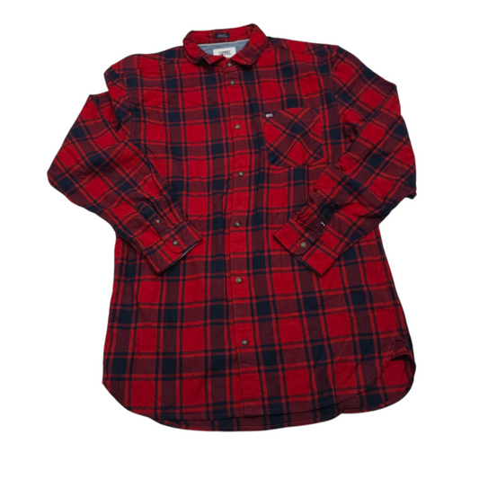 Camisa Tommy Jeans Grande L Regular Fit Cuadro Rojo Y Azul