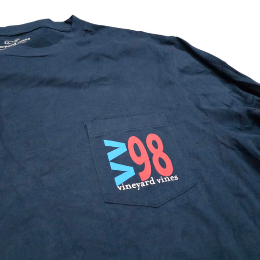 Playera Manga Larga Vineyard Vines Grande L Azul 98