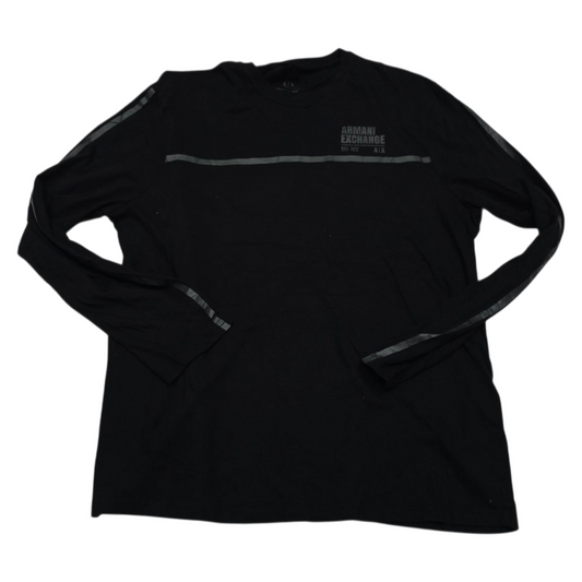 Playera Manga Larga Armani Exchange Xgrande Xl Regular Negro