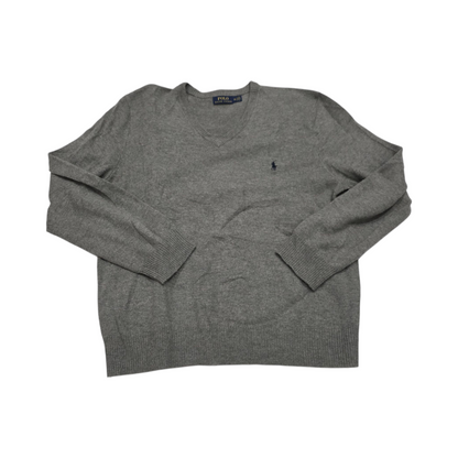Sueter Ralph Lauren Xgrande Xl Gris Pony Azul Lana