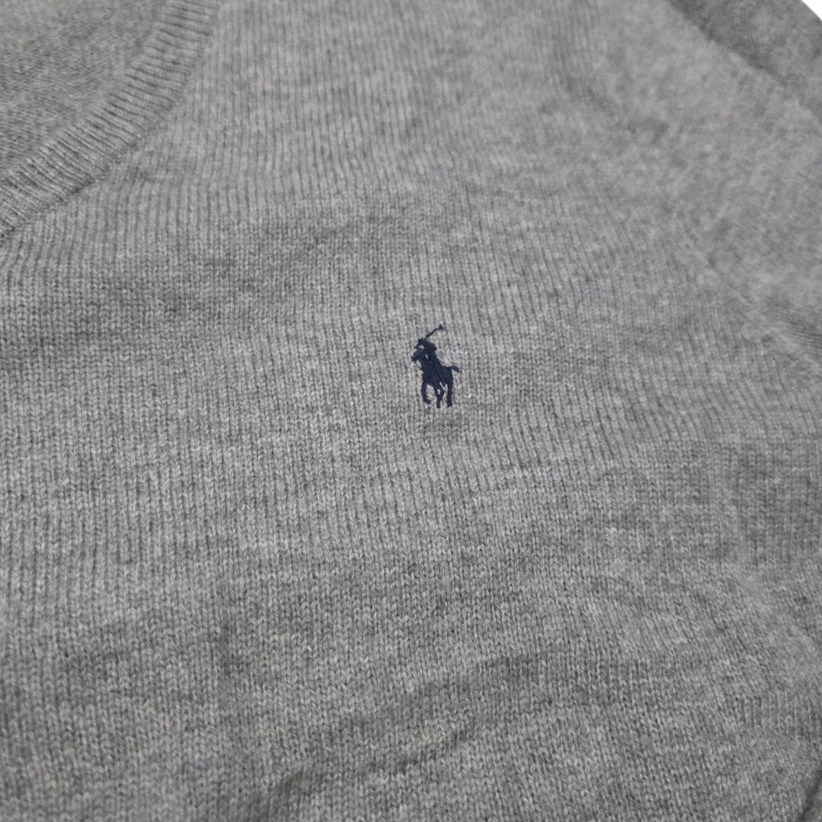 Sueter Ralph Lauren Xgrande Xl Gris Pony Azul Lana