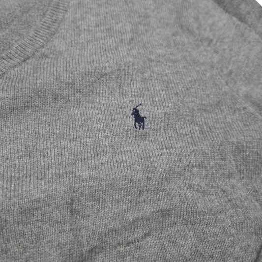 Sueter Ralph Lauren Xgrande Xl Gris Pony Azul Lana
