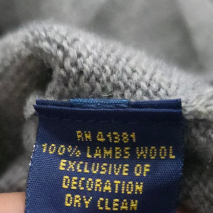 Sueter Ralph Lauren Xgrande Xl Gris Pony Azul Lana