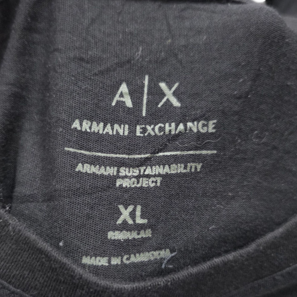 Playera Manga Larga Armani Exchange Xgrande Xl Regular Negro
