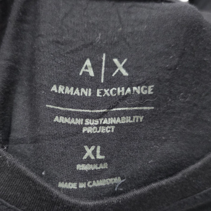 Playera Manga Larga Armani Exchange Xgrande Xl Regular Negro