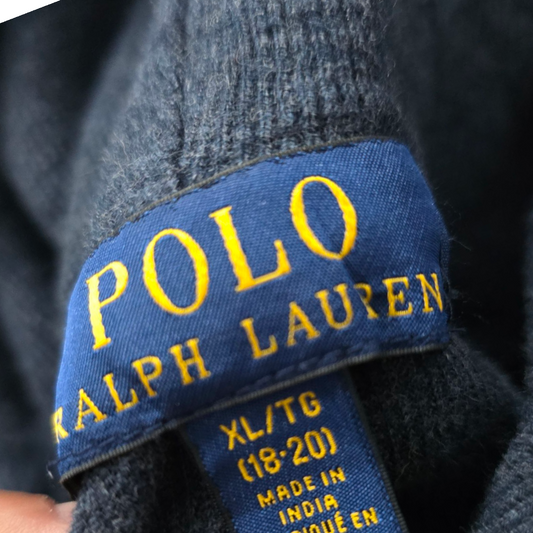 Playera Ralph Lauren Adolescente Xl 18-20 Azul Con Gorro