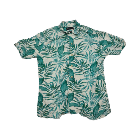 Camisa Manga Corta Banana Republic Standard Fit Verde Blanco