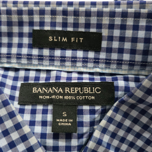 Camisa Slim Fit  Banana Republic Chico S Cuadros Azul