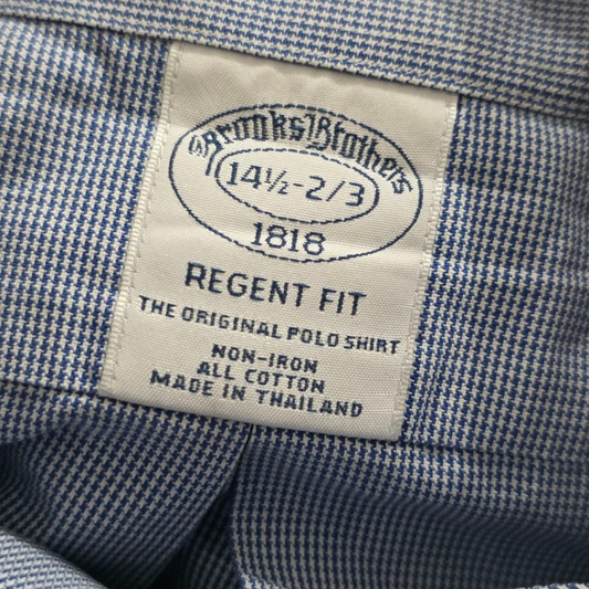 Camisa Brooks Brothers Chico S 14 1/2 Azul cuadro