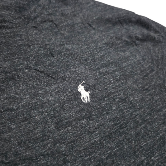 Playera Ralph Lauren Chico S  Gris Oscuro pony blanco
