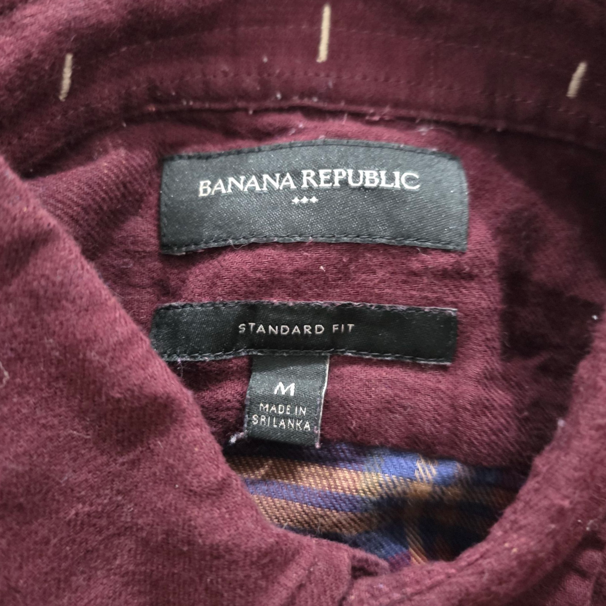 Camisa Standard Fit Banana Republic Mediana M Vino